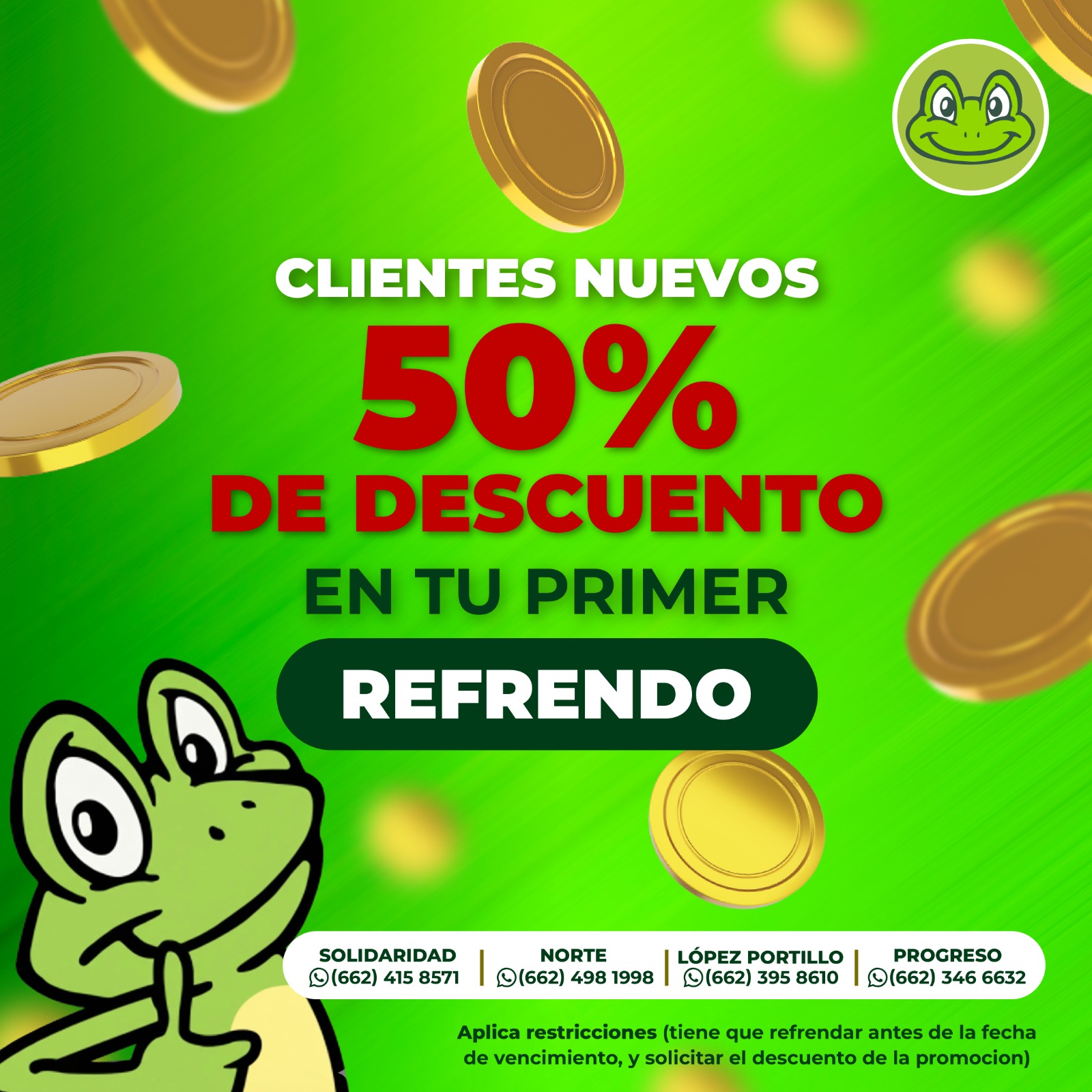 50% de descuento en tu primer refrendo